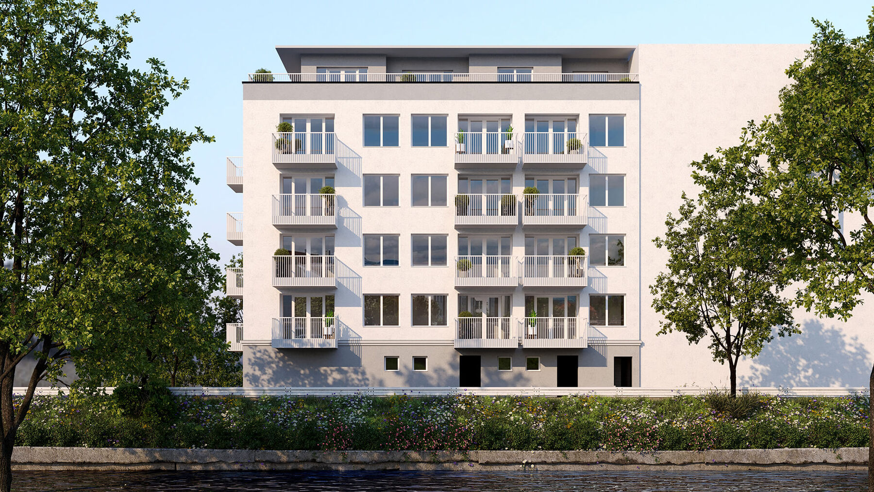 Visualisierung Außenansicht Flussquartier Kolbermoor